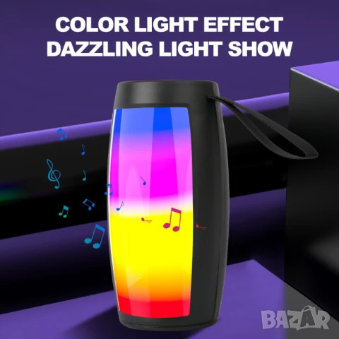 Преносима LED тонколона ZQS1202, Bluetooth, Micro SD, USB, FM радио, LED светлина, снимка 8 - Тонколони - 50803593