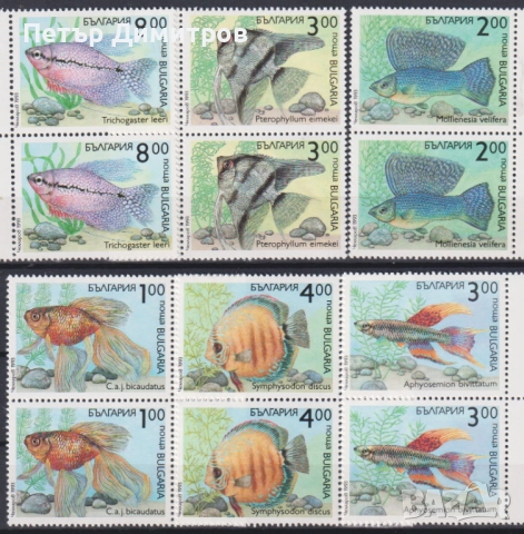 Чисти марки Фауна Дивеч Риби 1993 от България, снимка 4 - Филателия - 52641413