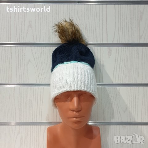 Нова зимна шапка с пух/помпон, снимка 4 - Шапки - 35479698