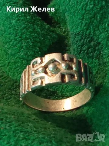 СТИЛНО РЕТРО АРТ ОРНАМЕНТИРАН СРЕБЪРЕН ПРЪСТЕН РЪЧНА БИЖУТЕРСКА ИЗРАБОТКА 50209, снимка 12 - Пръстени - 49959634