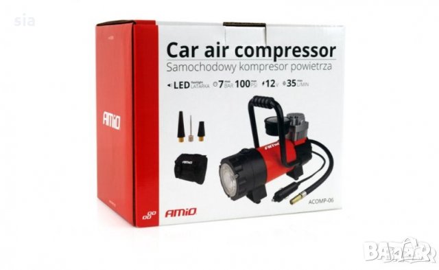 Компресор с манометър за кола, DC 12V, Метален корпус, АComp-06, снимка 3 - Аксесоари и консумативи - 31668644