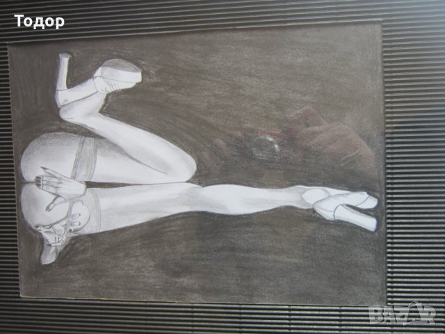 Уникална рисувана картина Еротика , снимка 4 - Картини - 32089300
