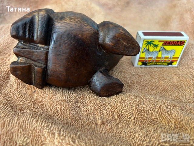 Дърворезба жаба, винтидж, снимка 3 - Декорация за дома - 54172650