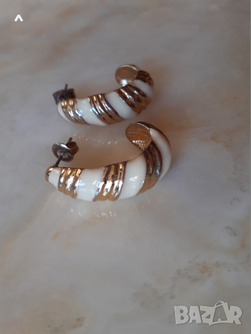 Позлатени обици с емайл