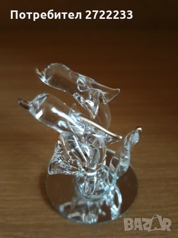 Нова изящна стъклена фигурка делфини , снимка 4 - Статуетки - 30097401
