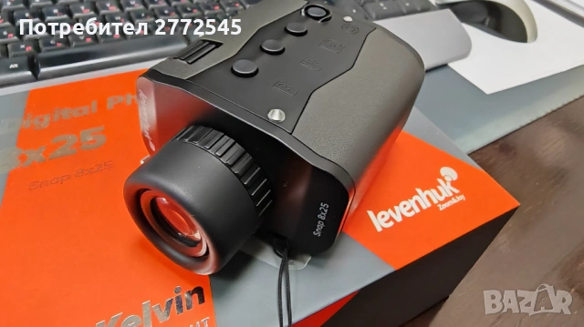 Бинокъл. Цифров фотомонокъл Levenhuk Kelvin Snap 8×25, снимка 3 - Екипировка - 54293444