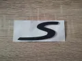 Porsche S черен гланц емблема голям размер, снимка 1