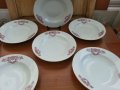 Стар български порцелан чинии дълбоки с златен кант, снимка 8