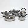 Комплект от 12 части за всяка кухня. 3бр тенджери, тиган, касерола и чайник и капаци, снимка 2