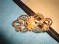 СТАРО ПОЗЛАТЕНО БРОНЗОВО УКРАШЕНИЕ БИЖУ АРТ АПЛИКАЦИЯ с КРАСИВ БОХЕМСКИ ФАСЕТИРАН КРИСТАЛ 11901, снимка 5