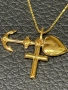 Златен Ланец синджир  с вяра надежда любов  златно ланче 14 к 585 gold zlato zlatni lanec lance, снимка 6