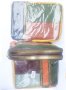 Унисекс кожена чантичка с дълга дръжка многоцветна тип пачуърк, снимка 3