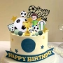 26 броя комплект футбол футболист топки фигурка топер "Happy birthday" декорация торта , снимка 4