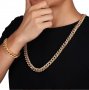 Bling Bling Хип-хоп ланец и гривна - Комплект Gold, снимка 1 - Бижутерийни комплекти - 30410178