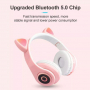 Безжични Bluetooth слушалки с котешки уши - FM Радио, MP3 плеър, снимка 1 - Bluetooth слушалки - 32537063