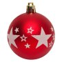 6 броя Комплект Червени коледни топки със звезда, 6см, снимка 2