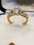 Златен дамски пръстен с планински кристал, снимка 6