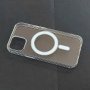 калъф за iPhone 15 прозрачен твърд със силикон MagSafe