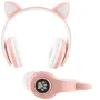Светещи безжични bluetooth слушалки котешки уши (розови), снимка 4