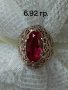 Руски златен пръстен с рубин 1, снимка 3
