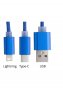 Scolt Кабел 3 в 1 USB, Lightning, micro USB и USB type C, син, снимка 4