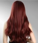 Дълга дамска перука в магнетичен червен цвят, снимка 2