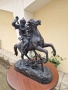 Страхотна антикварна английска метална фигура статуетка , снимка 4