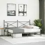 vidaXL Дневна спалня с багажник без матрак Черно 90x200 cm Стомана, снимка 3