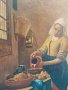 Маслена картина/Млекарката-Ян Вермеер,1658(старо копие)/, снимка 8