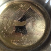 малка декоративна месингова чиния за стена Египет сфинкс, снимка 5 - Други ценни предмети - 40846596