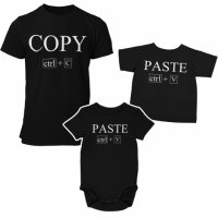Комплект мъжка и детска тениска или боди Copy Paste,2 броя,Пълноцветна щампа, Не се бели, снимка 1 - Тениски - 31619102