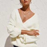 Дамски пуловер в бяло, снимка 17 - Блузи с дълъг ръкав и пуловери - 42781565