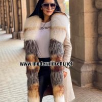 Дамско луксозно палто кашмир вълна и лисица код 187, снимка 1 - Палта, манта - 34521295