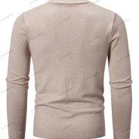 Мъжки ежедневен едноцветен пуловер с половин цип и стояща яка, 10цвята - 023, снимка 14 - Пуловери - 42784816