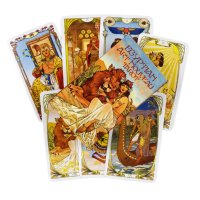 Елегантнo таро: Golden Art Nouveau Tarot & Etherial Visions & Egyptian Art Nouveau Tarot, снимка 3 - Карти за игра - 42293138