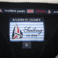 НОВ луксозен тъмно син яхтаджийски шпиц пуловер ANDREW JAMES размер XL , снимка 8 - Пуловери - 42728124