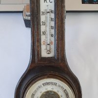 Рядък антикварен немски барометър с термометър , снимка 7 - Антикварни и старинни предмети - 38422440