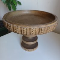 Дървена купа с дърворезба, снимка 1 - Декорация за дома - 42754530