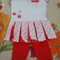 Комплект туника рокля с клин и плисе на KANZ 80см, снимка 1 - Бебешки рокли - 30243265
