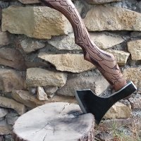 Скандинавска брадва, викинг с резбована дръжка "ОРЕЛ" - ръчна изработка, снимка 3 - Колекции - 30567650