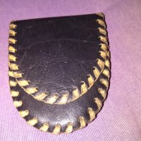 Калъвче за стотинки черно- естествена кожа 113х91мм , снимка 1 - Портфейли, портмонета - 39612958