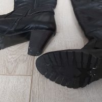 ЕСТЕСТВЕНА КОЖА Дамски черни ботуши-номер 37, снимка 2 - Дамски ботуши - 30259879