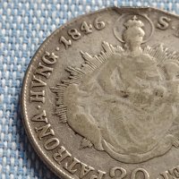Сребърна монета 20 крайцера 1846г. Фердинанд първи Будапеща Унгария 13704, снимка 9 - Нумизматика и бонистика - 42888487