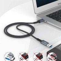 NIMASO кабел USB A към USB A, двукраен USB 3.0 кабел,100 см, снимка 5 - Кабели и адаптери - 42591348