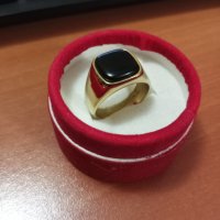 Златист и сребрист мъжки пръстен от полирана стомана, снимка 2 - Пръстени - 39317444
