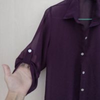 Лилава риза, снимка 2 - Ризи - 33804488
