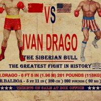 Роки Балбоа срещу Иван Драго Бой Филм ретро постер бокс плакат, снимка 3 - Картини - 35507811