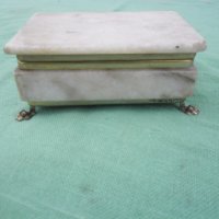 Мраморна кутия с метален обков, снимка 4 - Декорация за дома - 35042240