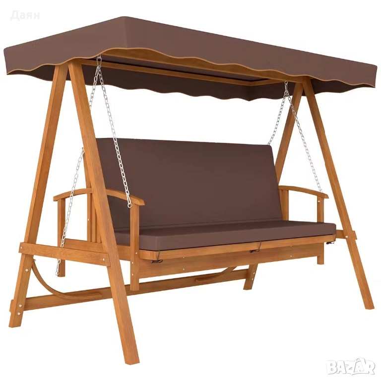 Люлееща се пейка 2в1, холивудска люлка Outsunny , снимка 1