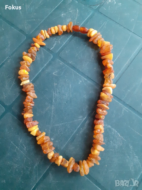 Кехлибар - гердан колие огърлица носия, снимка 1